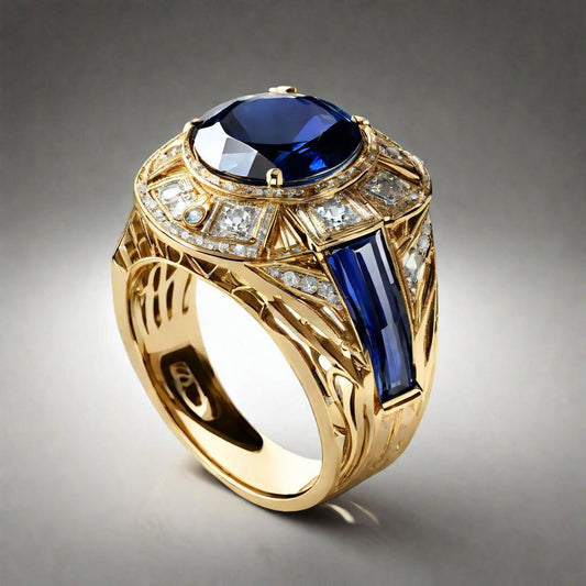 Special KVJ Design Gold Sapphire Ring