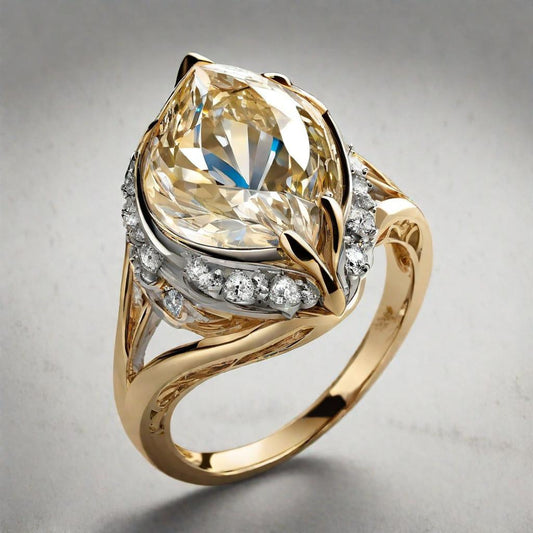 Special KVJ Design Gold Diamond Ring