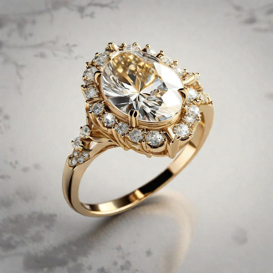 Special KVJ Design Gold Diamond Ring