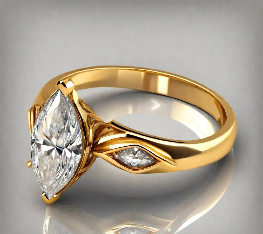 Special KVJ Design Gold Diamond Ring