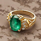 Special KVJ Design Gold Emerald Ring