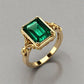 Special KVJ Design Gold Emerald Ring