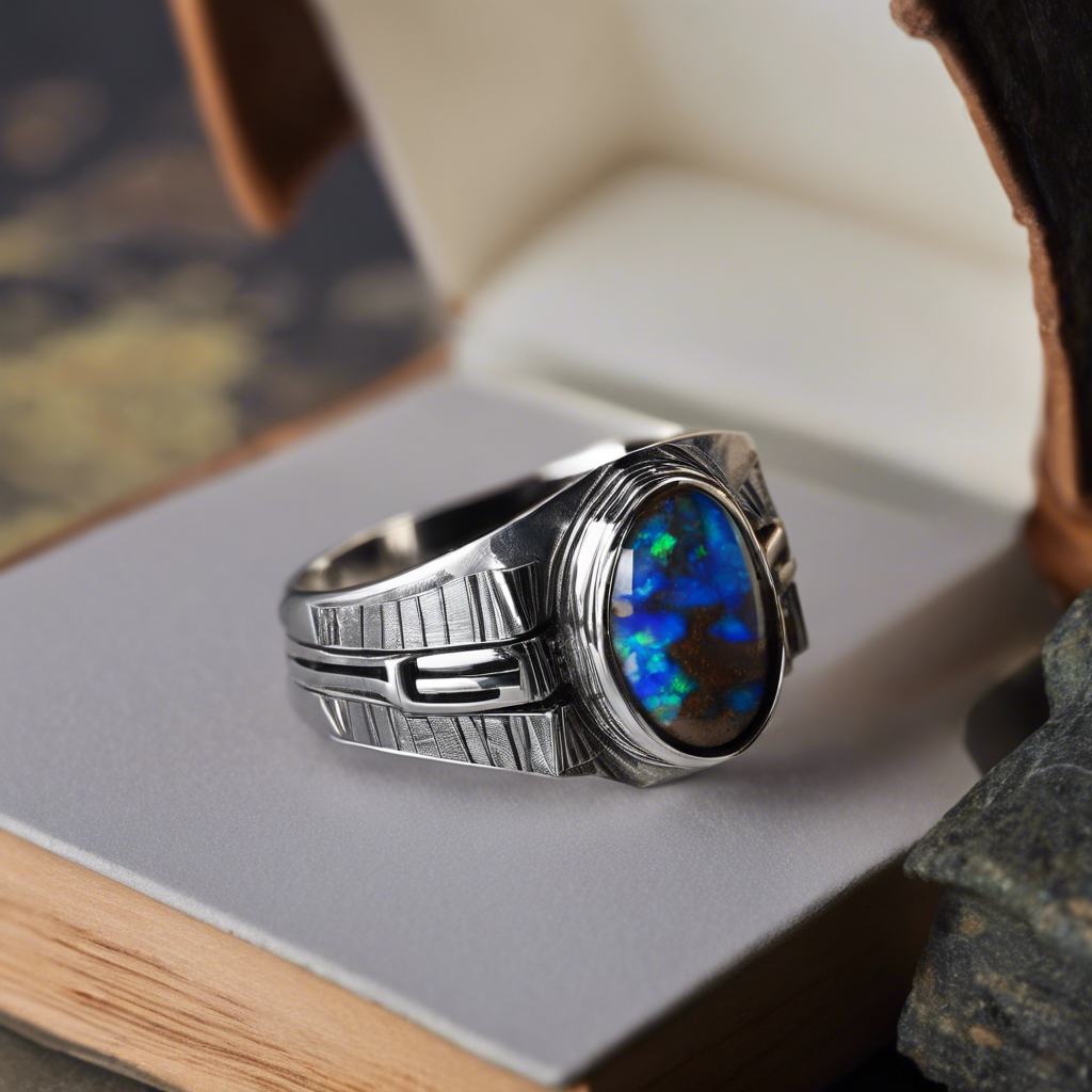 Special KVJ Design Silver Opal Ring