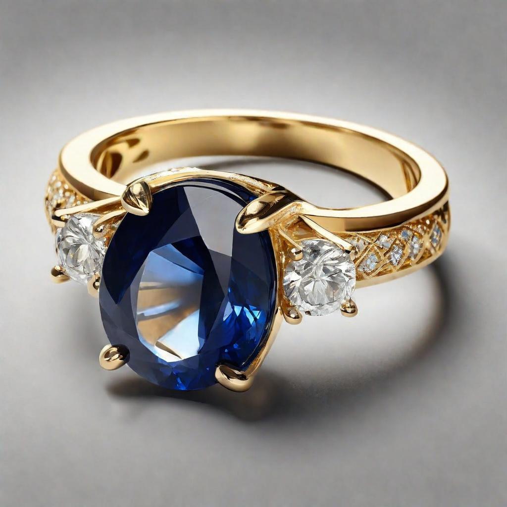 Special KVJ Design Gold Sapphire Ring