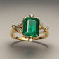 Special KVJ Design Gold Emerald Ring