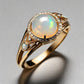 Special KVJ Design Gold Opal Ring