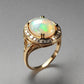 Special KVJ Design Gold Opal Ring