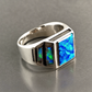 Special KVJ Design Silver Boulder Opal Ring