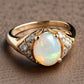 Special KVJ Design Gold Opal Ring