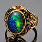 KVJ Special Design Black Opal Golden Ring