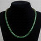 18K Yellow Gold Colombian Emerald Tennis Necklace - 5mm IGI Certified Rounds