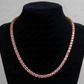 18K Yellow Gold Pink Sapphire Tennis Necklace - 5mm IGI Certified