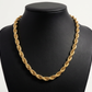 Solid 5mm 18K Yellow Gold Thick Rope Chain Necklace