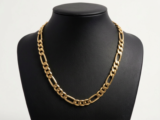 Solid 18K 60cm Yellow Gold Figaro Link Chain Necklace