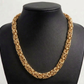 Solid 18K Yellow Gold Byzantine Link Chain Necklace