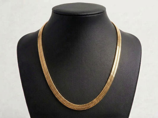Solid 18K Yellow Gold Snake Chain Necklace