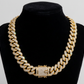 18K Gold Iced Cuban Link Necklace with Full IGI Diamond Pavé