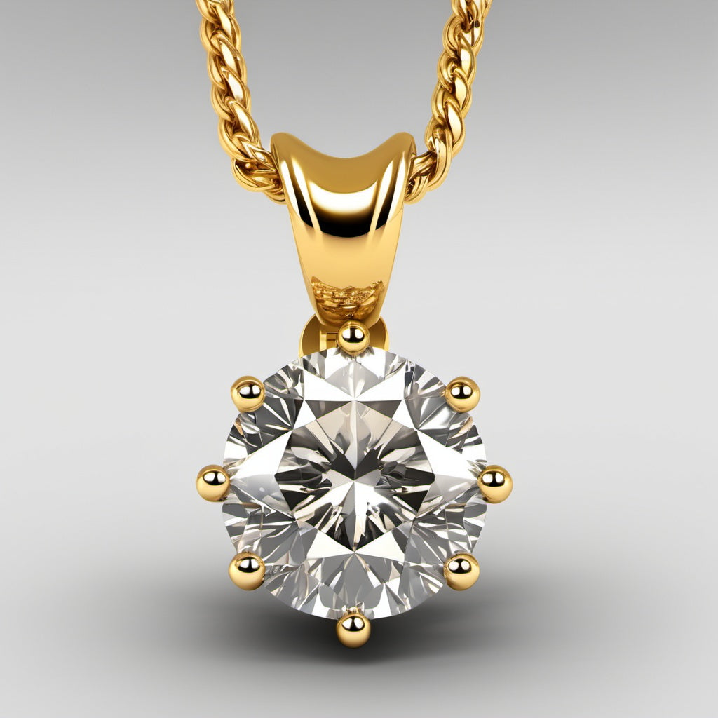 Special KVJ Design Gold Diamond Necklace