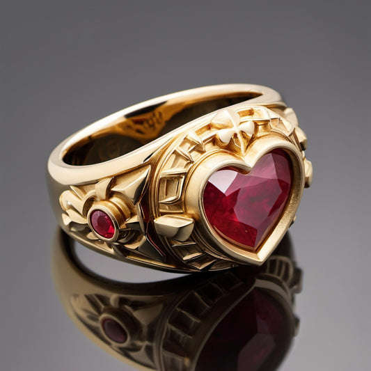 Special KVJ Design Gold Ruby Ring