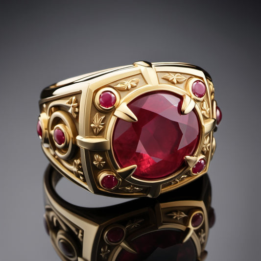 Special KVJ Design Gold Ruby Ring