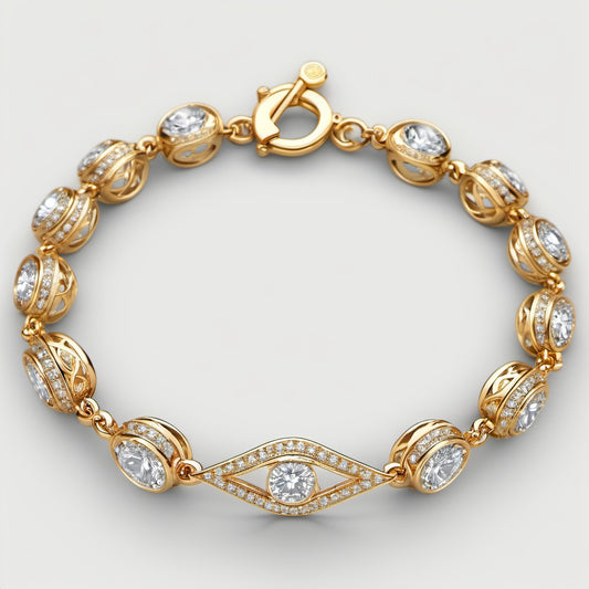 Special KVJ Design Gold Diamond Bracelet