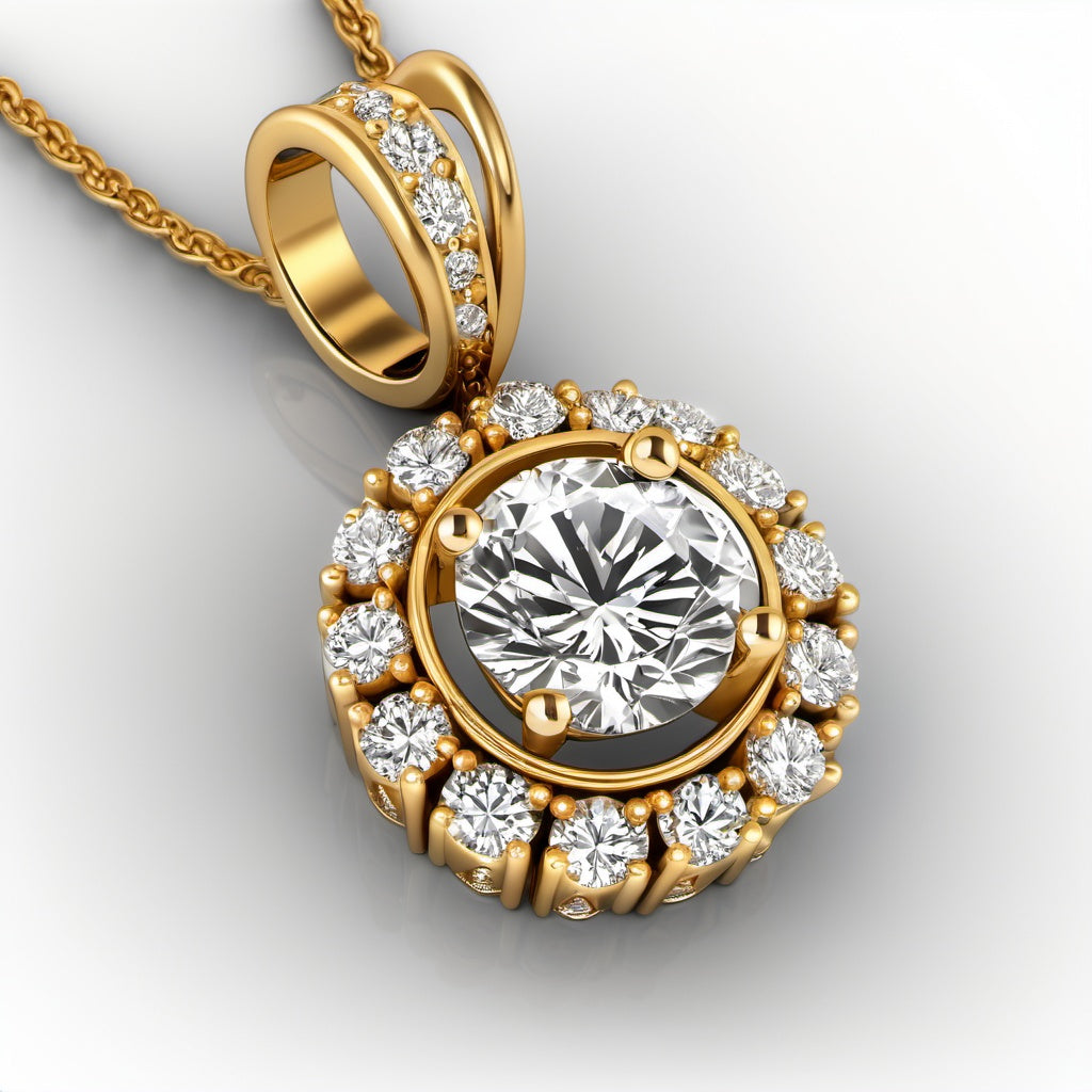 Special KVJ Design Gold Diamond Necklace