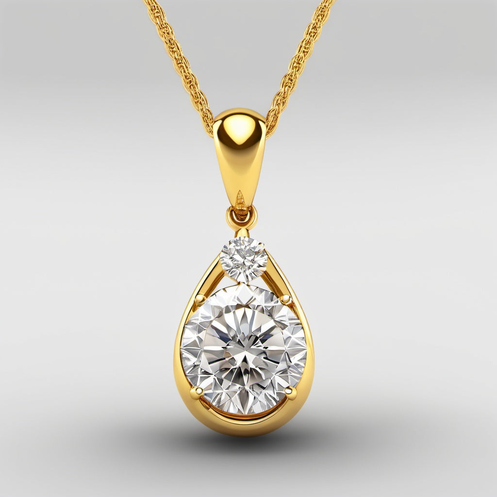 Special KVJ Design Gold Diamond Necklace