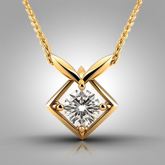 Special KVJ Design Gold Diamond Necklace