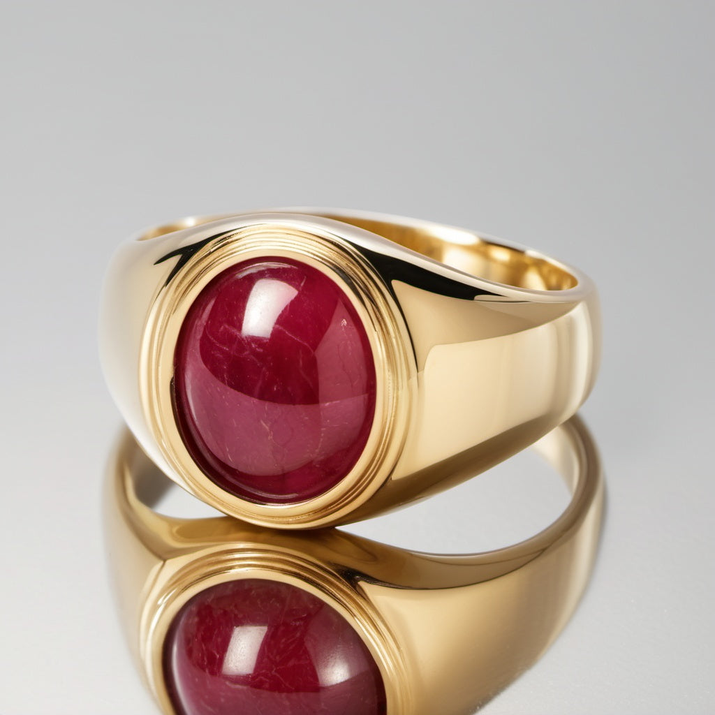 Special KVJ Design Gold Ruby Ring