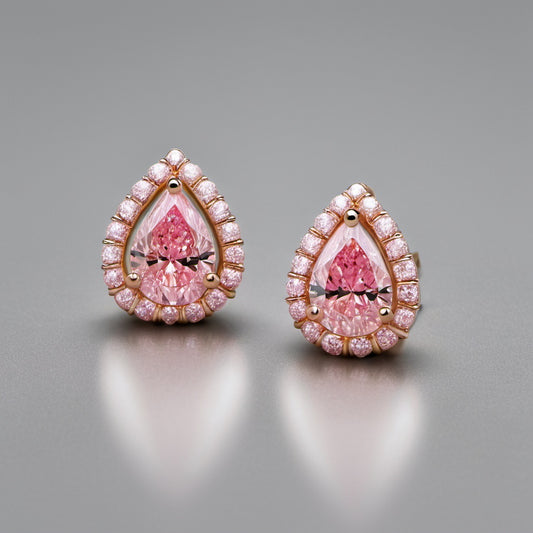 Special KVJ Design Gold Diamond Earrings