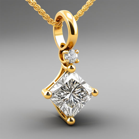 Special KVJ Design Gold Diamond Necklace