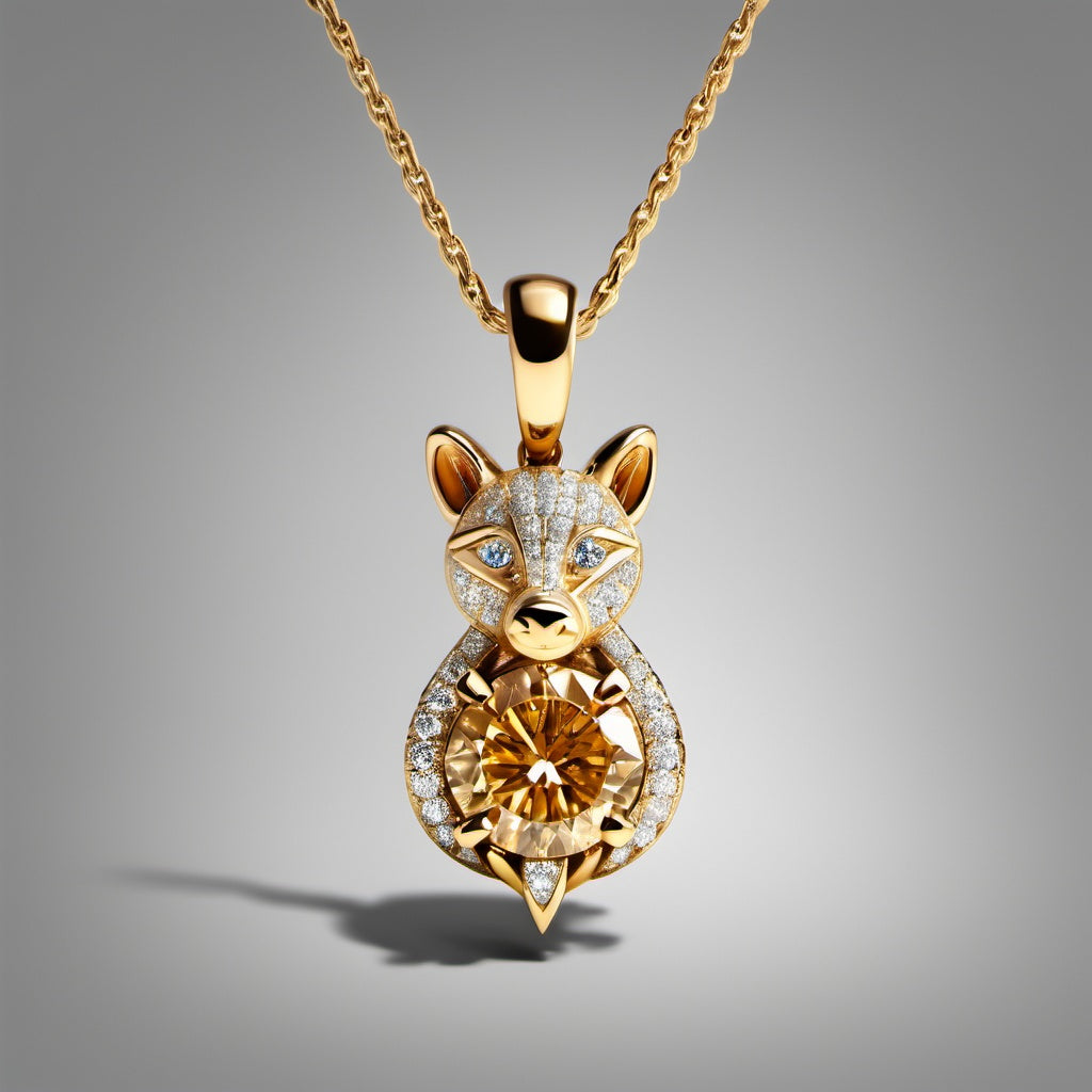 Special KVJ Design Gold Diamond Necklace