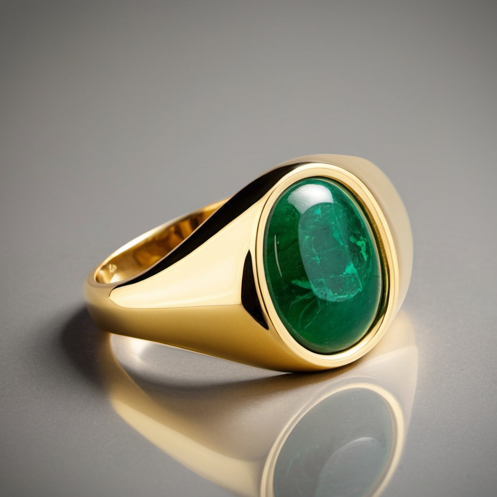 Special KVJ Design Gold Emerald Ring