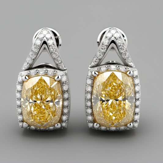 Special KVJ Design Gold Diamond Earrings