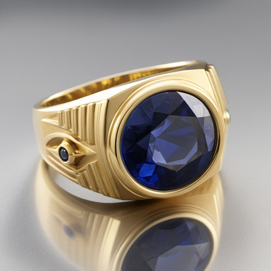 Special KVJ Design Gold Sapphire Ring