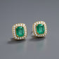 Special KVJ Design Gold Emerald Diamond Earings