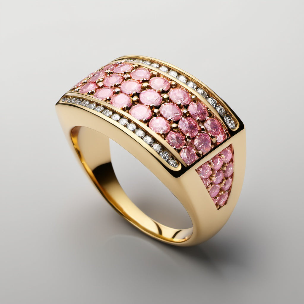 Special KVJ Design Gold Diamond Ring