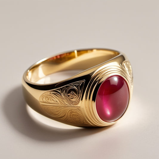 Special KVJ Design Gold Ruby Ring