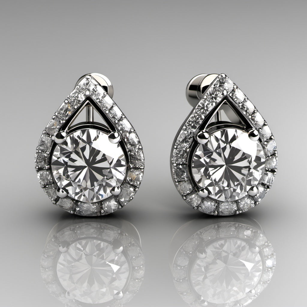 Special KVJ Design Gold Diamond Earrings