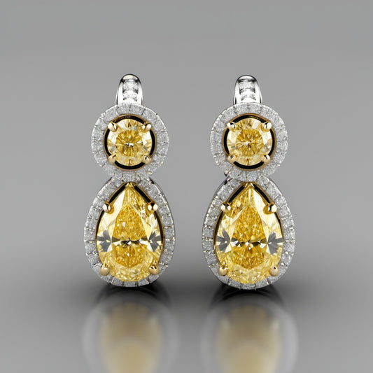 Special KVJ Design Gold Diamond Earrings